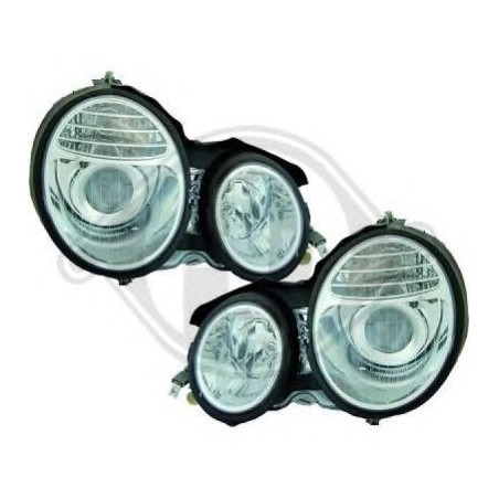 phares design, chrome, H7/H7, règl. électr., W210, phares design, chrome, H7/H7, règl. électr., W210,