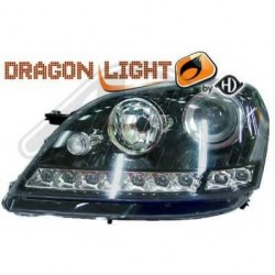 phares à LED diurnes, DragonLights, noir       MERCEDES W164, 