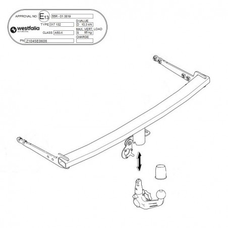 WESTFALIA Attelage de remorque A40V pour SKODA OCTAVIA 4 COMBI WESTFALIA Attelage de remorque A40V pour SKODA OCTAVIA 4 COMBI