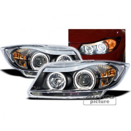 Projecteurs avec 2 Angel Eyes pour BMW 3 SERIE E90 / E91