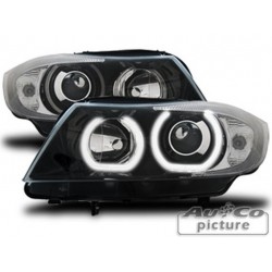 Projecteurs avec 2 Angel Eyes LED pour BMW E90 / E91