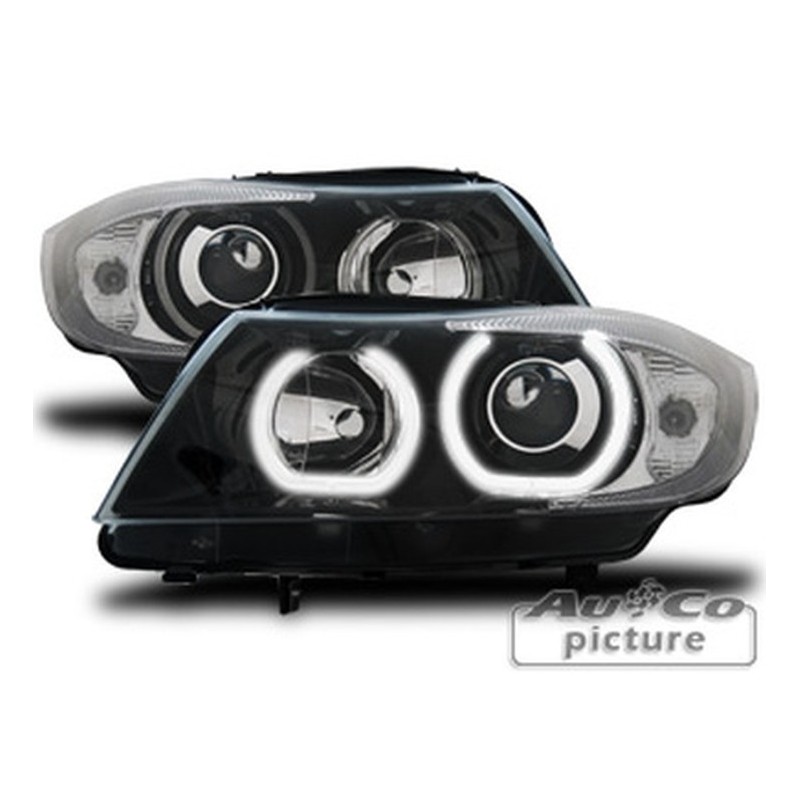 Projecteurs avec 2 Angel Eyes LED pour BMW E90 / E91