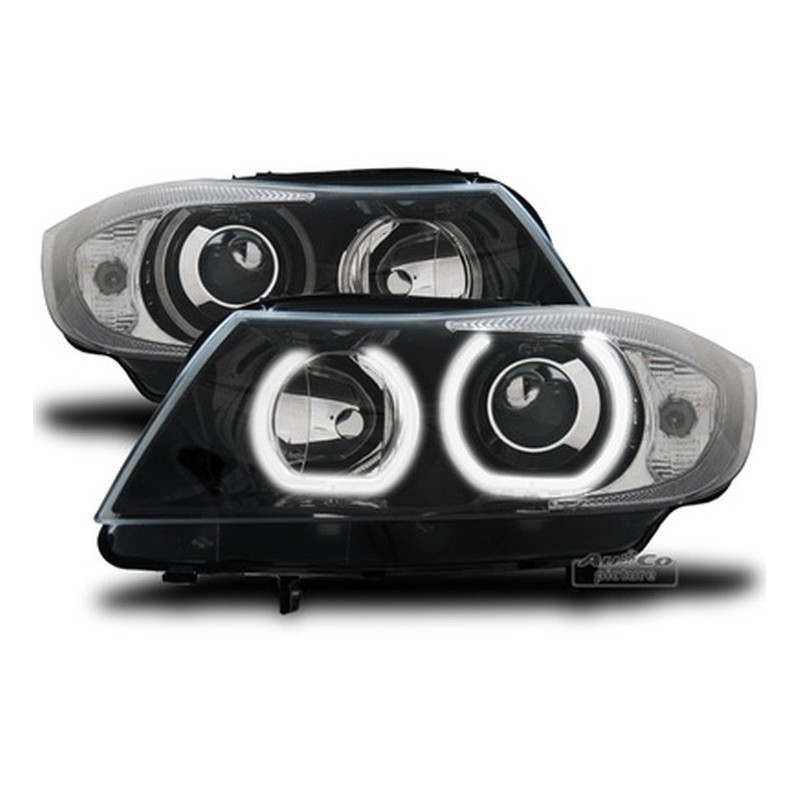 Projecteurs avec 2 Angel Eyes LED pour BMW E90 / E91