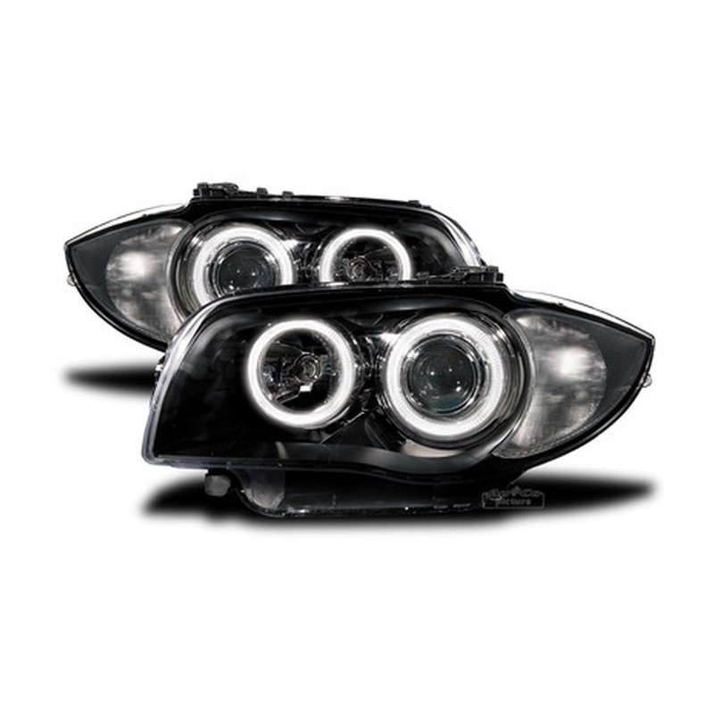 Projecteurs avec Angel Eyes pour BMW E81/E82/E87/E88
