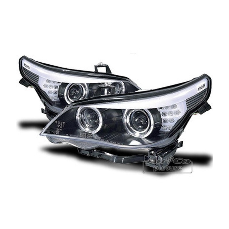 Projecteurs avec Angel Eyes pour BMW 5 SERIE Xénon