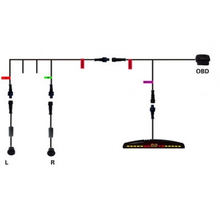 Front parking assistance (OBD 2) with LED Display and 2 Sensors