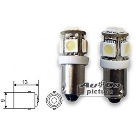 CANBUS LED Ampoule  BA9s 12V 5xLEDs