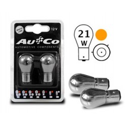 Feu clignotant chrome  12V 21W Bau15s