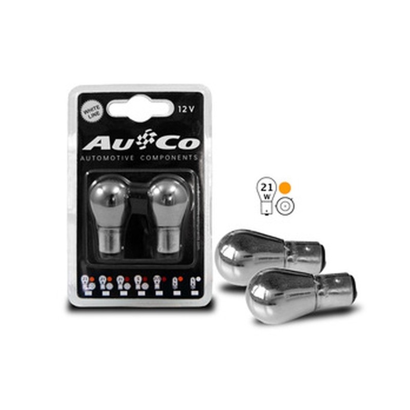 Feu clignotant chrome  12V 21W Bau15s
