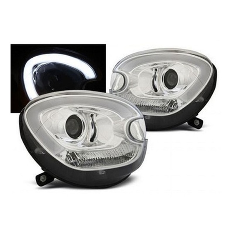Phares avec feux diurnes à LED Optics pour BMW Série Mini Countryman type R60 Chrome Edition