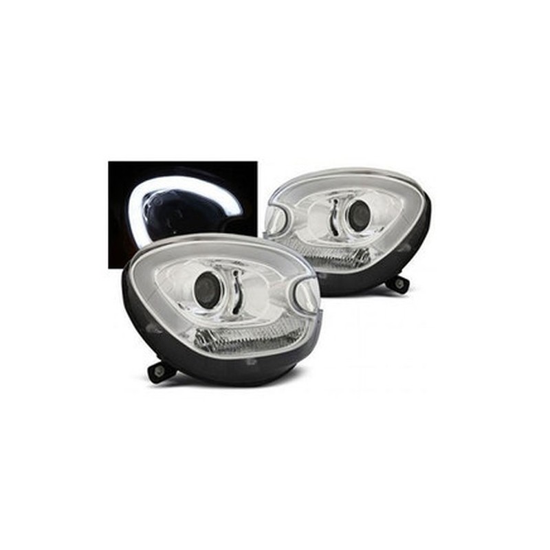 Phares avec feux diurnes à LED Optics pour BMW Série Mini Countryman type R60 Chrome Edition