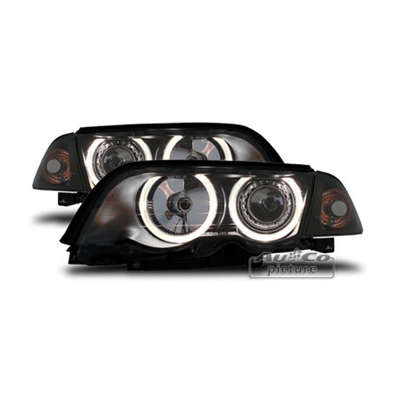 Projecteurs  avec 2 Angel Eyes  BMW E46 98-01