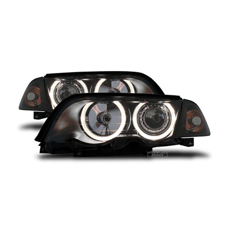Projecteurs  avec 2 Angel Eyes  BMW E46 98-01