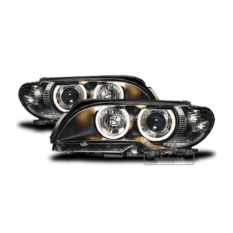 Projecteurs  avec 2 Angel Eyes  BMW E46 03-06