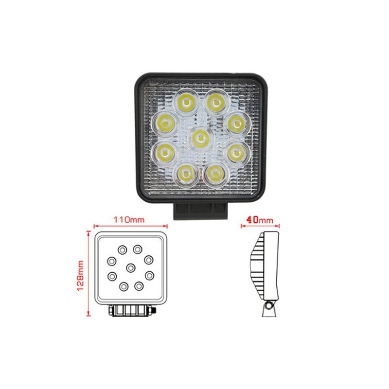 LED feu de travail offroad - 27W/6500K/Blanc