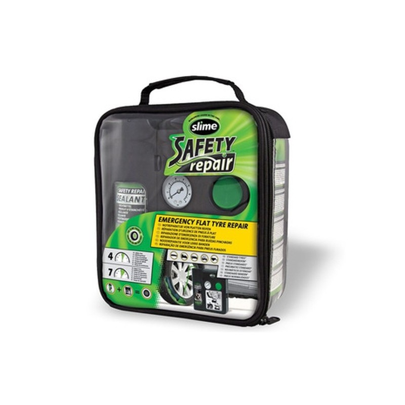 Système de réparation des pneus d'urgence "Slime Safety Repair"