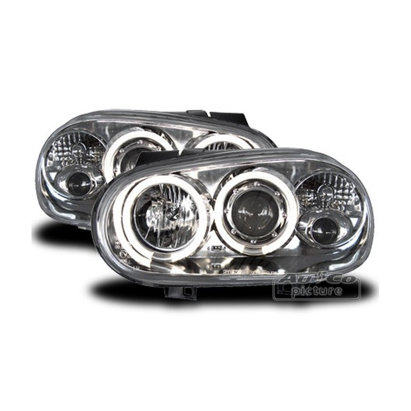 Projecteurs avec 2 Angel Eyes VW Golf 4 Projecteurs avec 2 Angel Eyes VW Golf 4