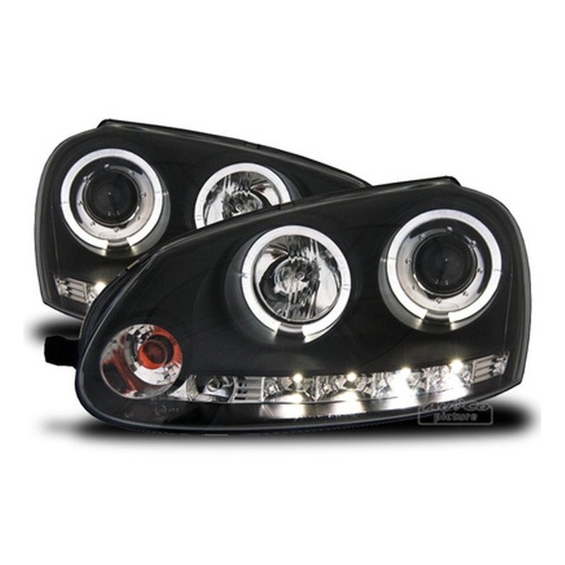 Projecteurs avec Angel Eyes pour VW GOLF 5
