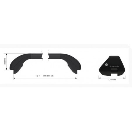 NORDRIVE SNAP Telescopic steel roof bars Small NORDRIVE SNAP Telescopic steel roof bars Small