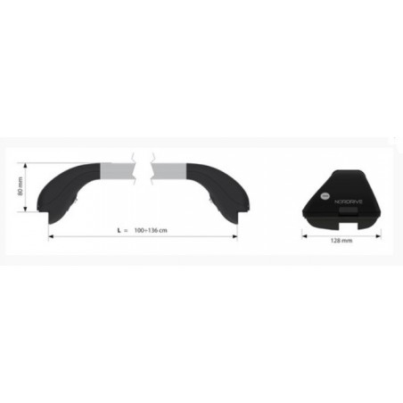 NORDRIVE SNAP ALU Telescopic roof bars Large NORDRIVE SNAP ALU Telescopic roof bars Large