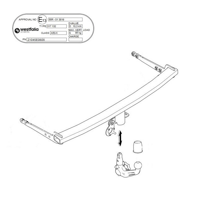 WESTFALIA Attelage de remorque A40V pour VW GOLF 8