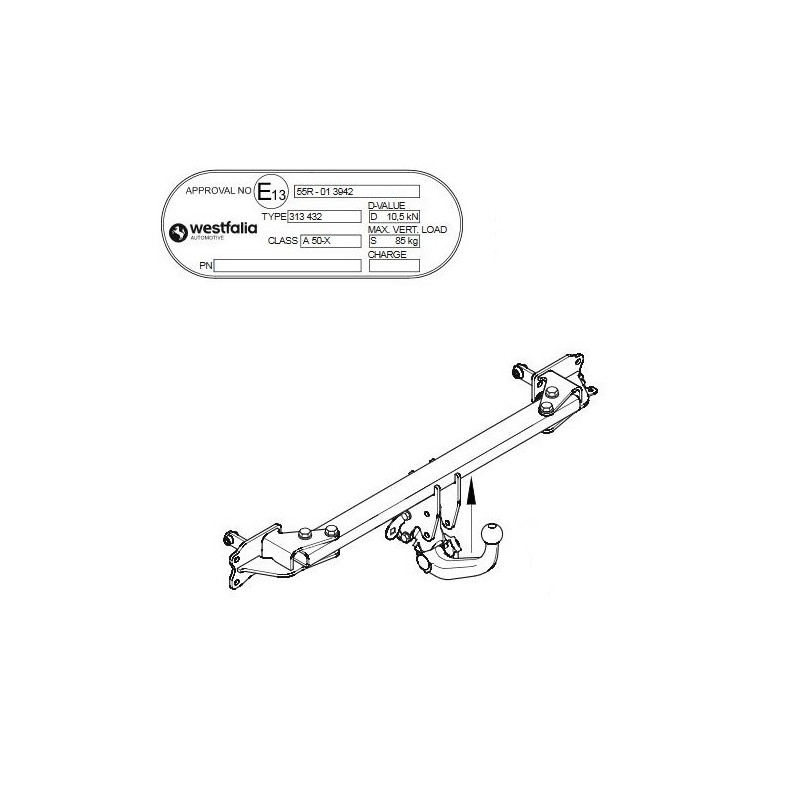 WESTFALIA Attelage de remorque A40V pour MERCEDES-BENZ CLASSE C BERLINE (W205)