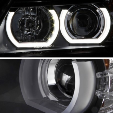 Projecteurs  avec 2 Angel Eyes  BMW E90 / E91