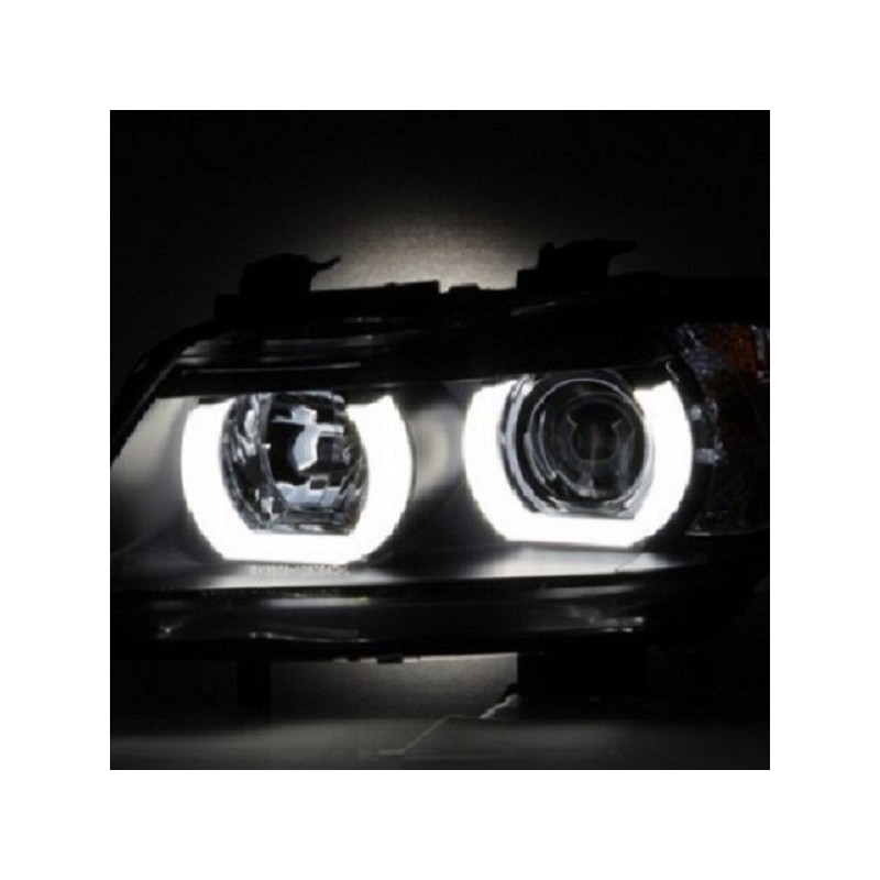 Projecteurs avec Angel Eyes pour BMW E90 / E91 (Xenon)