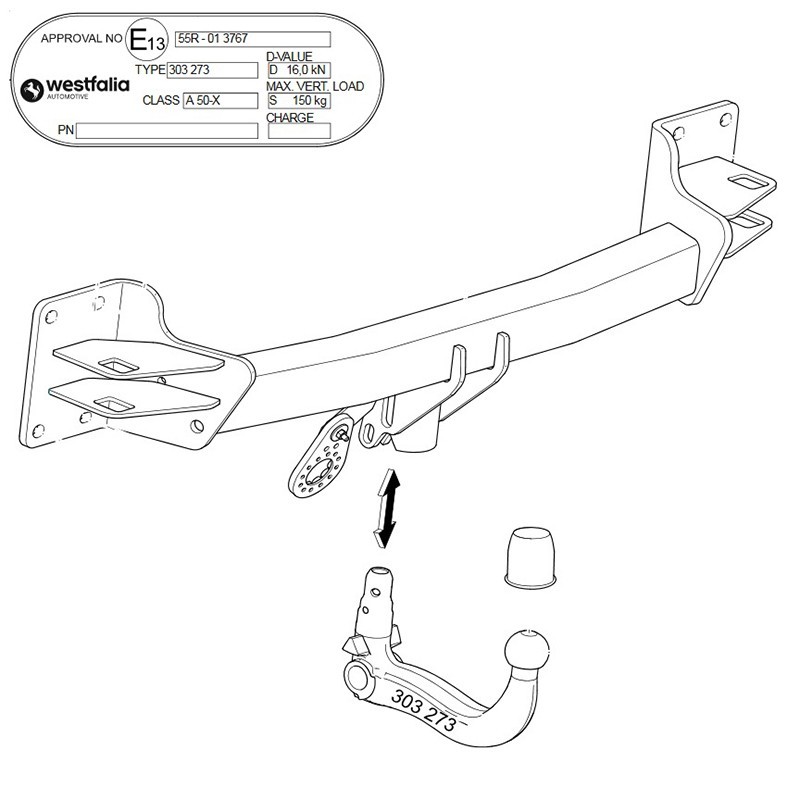 WESTFALIA Attelage de remorque A40V détachable pour BMW X6 / F16