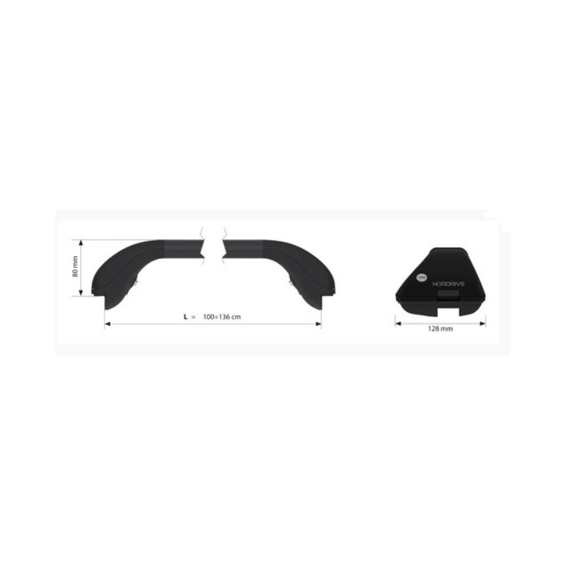 NORDRIVE SNAP KIT Telescopic steel roof bars Large + N21400 NORDRIVE SNAP KIT Telescopic steel roof bars Large + N21400