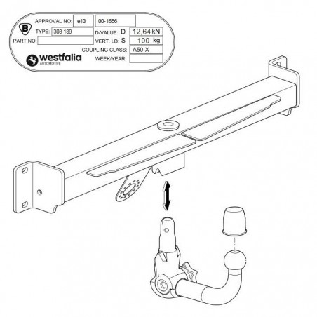 WESTFALIA Attelage de remorque A40V détachable pour BMW X3 / E83