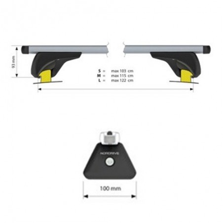 NORDRIVE NOWA ALU Barres de toit - Size L / 127 cm