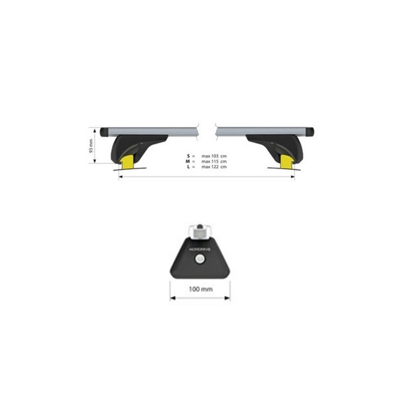 NORDRIVE NOWA ALU Barres de toit pour HYUNDAI i30 WAGON