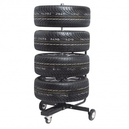 Wheeled rim and tyre stand Wheeled rim and tyre stand