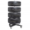 Wheeled rim and tyre stand Wheeled rim and tyre stand