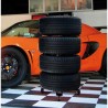 Wheeled rim and tyre stand Wheeled rim and tyre stand