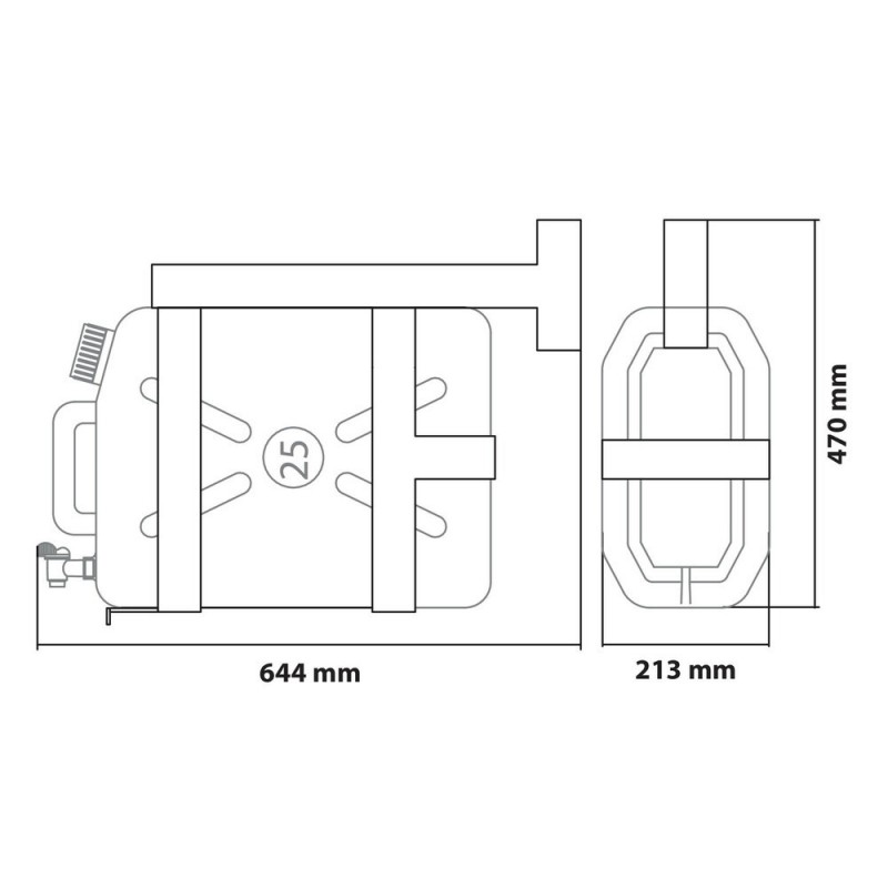 Zinc plated cage for plastic jerry can
