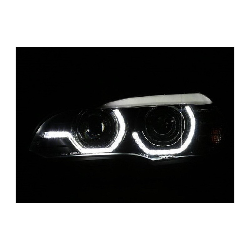 XENON Phares avant avec 3D Angel Eyes pour BMW X5 / E70
