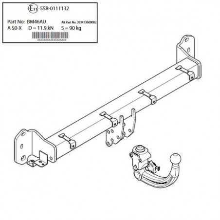 WESTFALIA Attelage de remorque A40V détachable pour BMW 5 SERIES G30 BERLINE