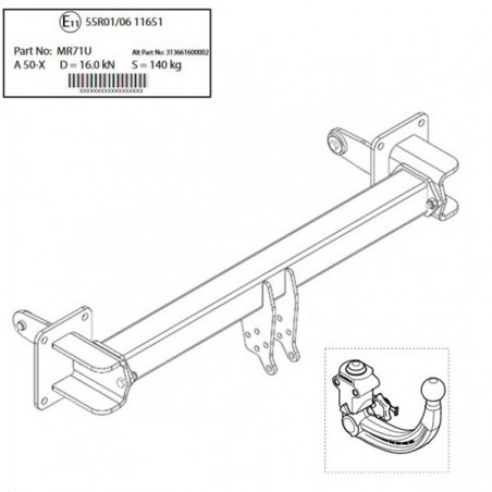 WESTFALIA Attelage de remorque A40V détachable pour MERCEDES-BENZ GLE (V167) WESTFALIA Attelage de remorque A40V détachable pour MERCEDES-BENZ GLE (V167)