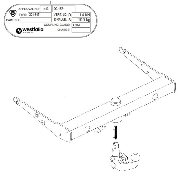 WESTFALIA Attelage de remorque A40V détachable pour VW T5