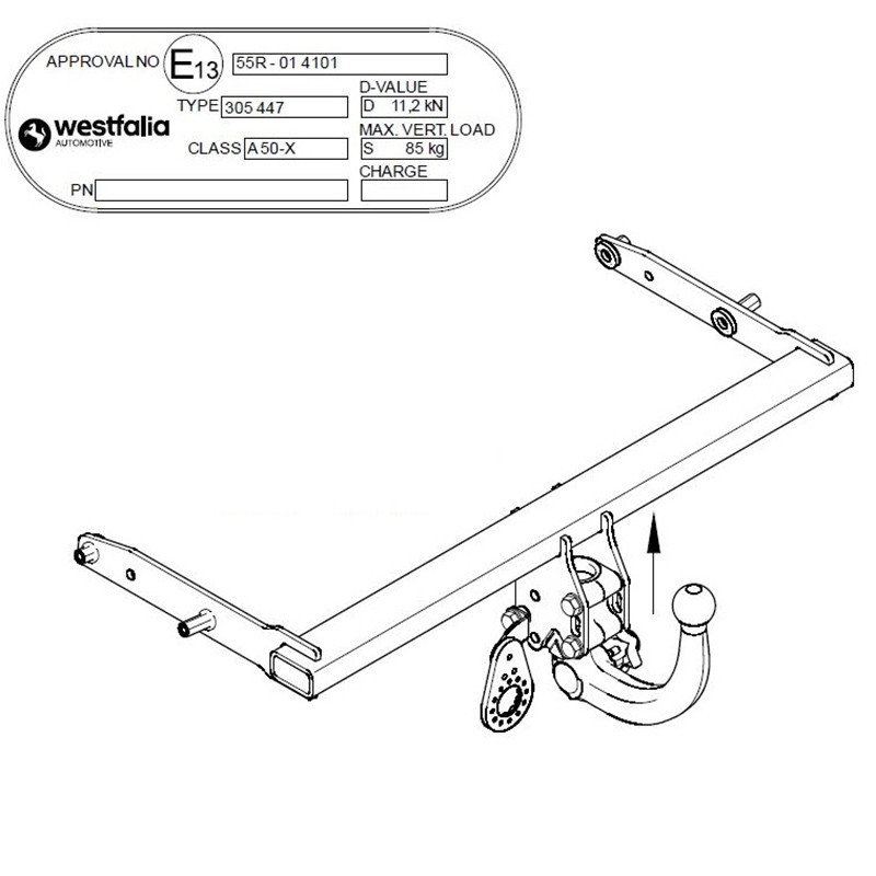 WESTFALIA Attelage de remorque A40V pour AUDI A5 CABRIOLET (5F)