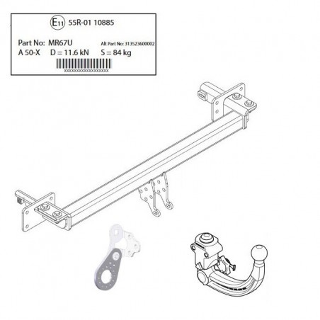 WESTFALIA Attelage de remorque A40V pour MERCEDES-BENZ CLASSE E BREAK (S213)