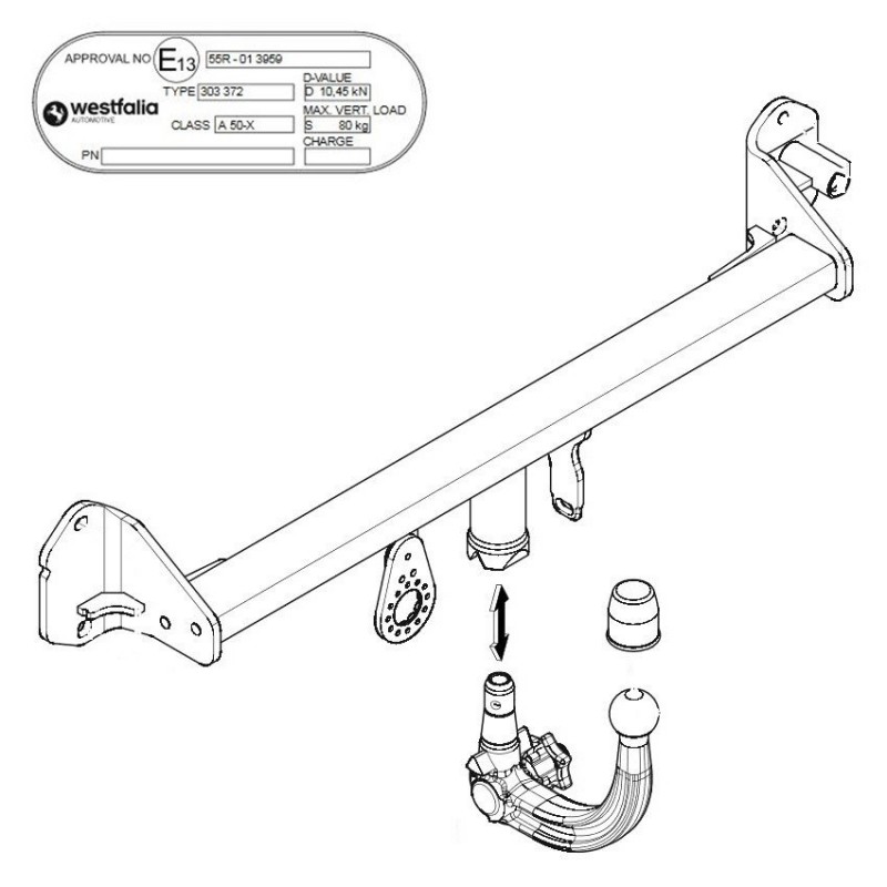 WESTFALIA Attelage de remorque A40V pour BMW X1 / F48 WESTFALIA Attelage de remorque A40V pour BMW X1 / F48