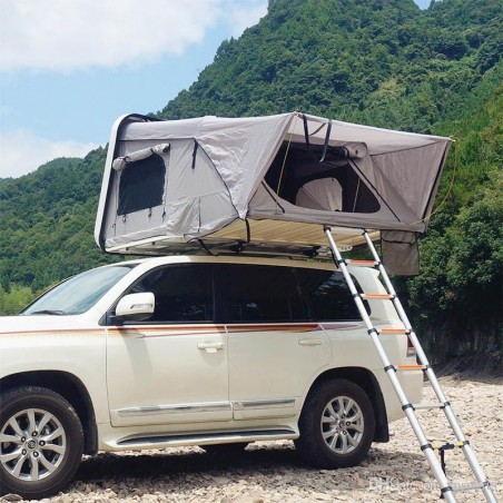AUCOMOVE MAGIC OYSTER XXL Car Roof Tent White/Khaki AUCOMOVE MAGIC OYSTER XXL Car Roof Tent White/Khaki