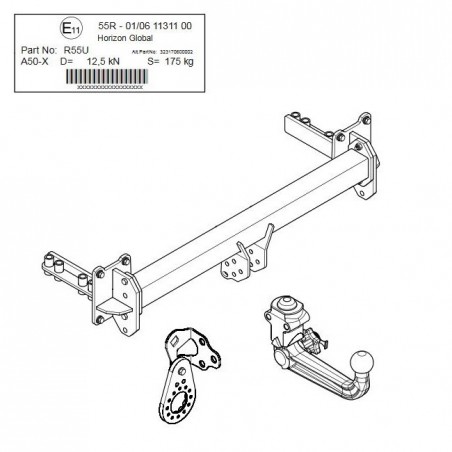 WESTFALIA Attelage de remorque A40V détachable pour RANGE ROVER VELAR