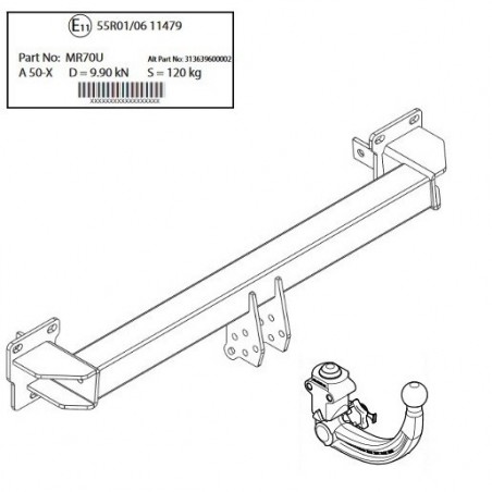 WESTFALIA Attelage de remorque A40V détachable pour MERCEDES-BENZ GLA (H247)