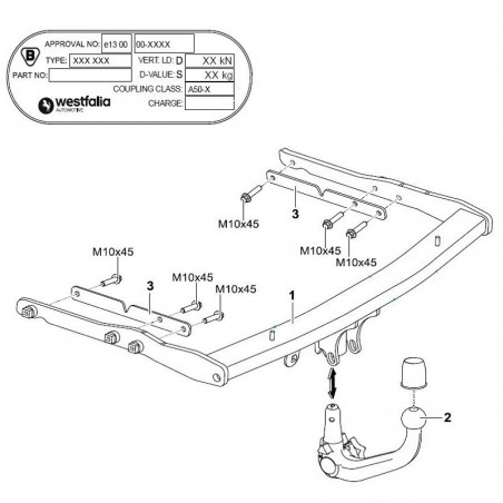 WESTFALIA Attelage de remorque A40V détachable pour FORD GALAXY 2