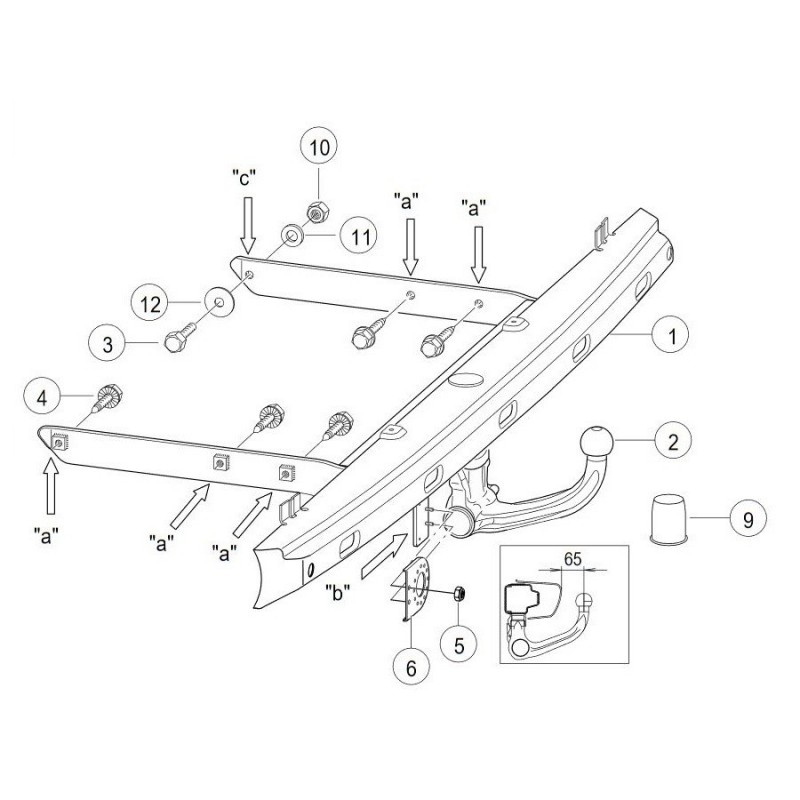 WESTFALIA Attelage de remorque A40V détachable pour VW T4 WESTFALIA Attelage de remorque A40V détachable pour VW T4