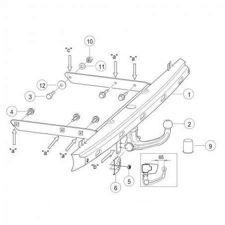 WESTFALIA Attelage de remorque A40V détachable pour VW T4